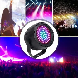 Laserowe oświetlenie sceniczne - projektor - aktywacja dźwiękiem - pilot - RGB - 78 LED - DMXOświetlenie sceniczne i eventowe