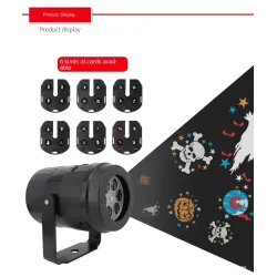 Laserlysprojektor - Julemønstre - roterende - LED