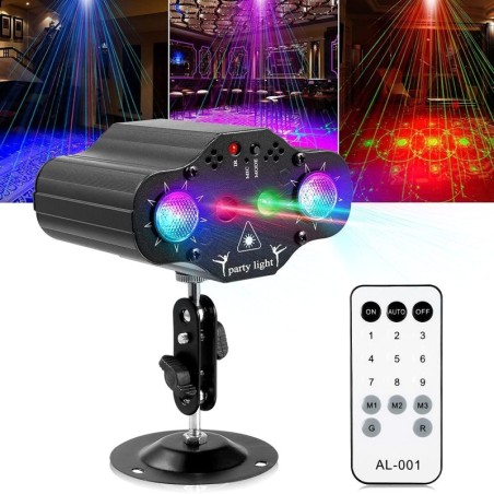 Projetor a laser de palco - controle de voz - luzes estroboscópicas vermelhas / verdes / azuis