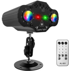 Stage laserprojektor - stemmestyring - rød/grøn/blå stroboskoplys