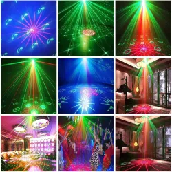Scenlaserprojektor - röststyrning - röd/grön/blå blixtljus