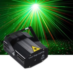 Mini laser scenelys - projektor - stemmestyring - selvgående strobe