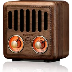 Altavoz BluetoothAltavoz retro de madera - radio FM digital - Bluetooth