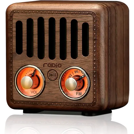 Altavoz BluetoothAltavoz retro de madera - radio FM digital - Bluetooth