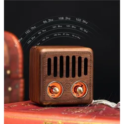 Drewniany głośnik w stylu retro - cyfrowe radio FM - BluetoothBluetooth Głośniki