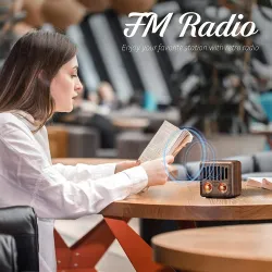 Retro trehøyttaler - digital FM-radio - Bluetooth