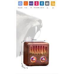 Altavoz BluetoothAltavoz retro de madera - radio FM digital - Bluetooth