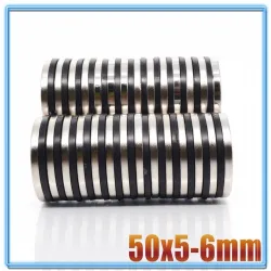 N35 - magnes neodymowy - mocna okrągła tarcza - z otworem 6 mm - 50 * 5 mmN35