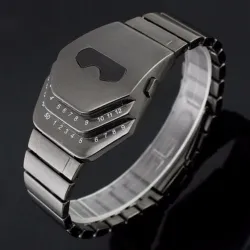 RelojesReloj moderno de acero inoxidable negro - cabeza de serpiente - LED azul