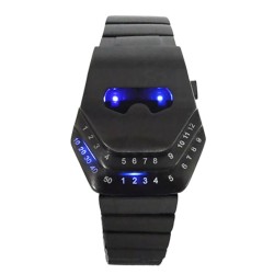 RelojesReloj moderno de acero inoxidable negro - cabeza de serpiente - LED azul