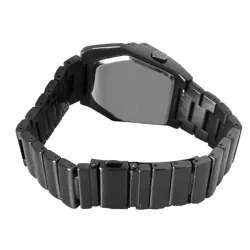 RelojesReloj moderno de acero inoxidable negro - cabeza de serpiente - LED azul