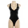 Sexy bodysuit i skinn - ermeløs
