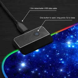 Tapis souris / clavier antidérapant - USB - LED - RGB