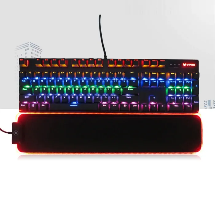 Tangentbord / handledsstöd - stödkudde - glidskydd - RGB - LED