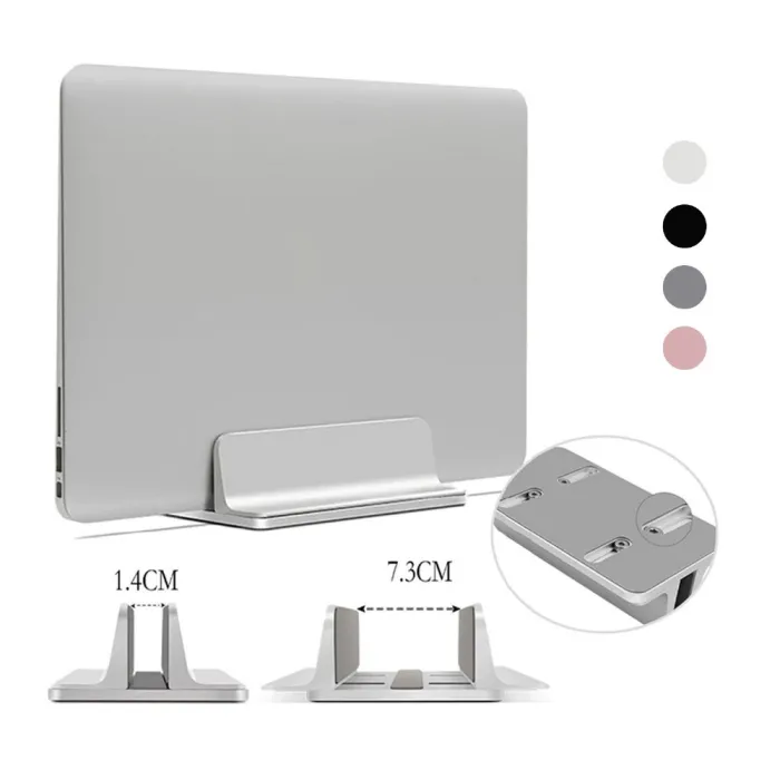 Justerbart laptopställ - aluminiumhållare - vertikalt