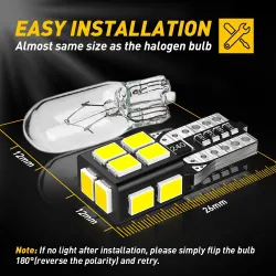 Ampoule LED pour voiture - T10 - 2835 SMD - W5W - Canbus - 6000K blanc - 10 pièces
