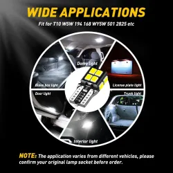 Ampoule LED pour voiture - T10 - 2835 SMD - W5W - Canbus - 6000K blanc - 10 pièces