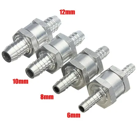 Bränsleventil back i aluminium enkelriktad - bensin diesel vattenolja - 6mm/8mm/10mm/12mm