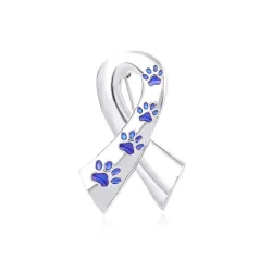 Ribbon shaped brooch - pet paw printBrooches