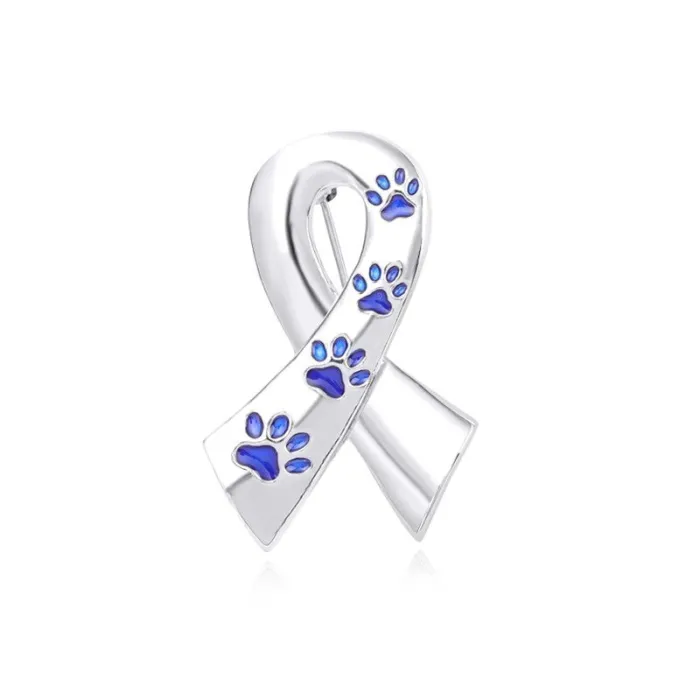 Ribbon shaped brooch - pet paw printBrooches