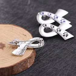 Båndformet broche - print med kæledyr