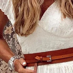 VestidosVestido maxi elegante - encaje bordado hueco - manga corta