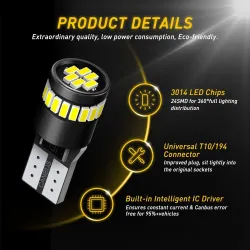 LED billampa - W5W - T10 - Canbus - 12V - 10 st