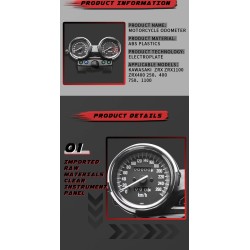 Velocímetro da motocicleta - tacômetro - hodômetro - para Kawasaki