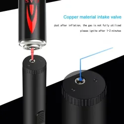 Briquet à gaz torche en métal - coupe-vent - flamme réglable