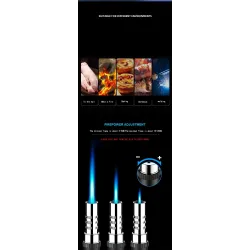 Metal torch gas lighter - windproof - adjustable flameLighters