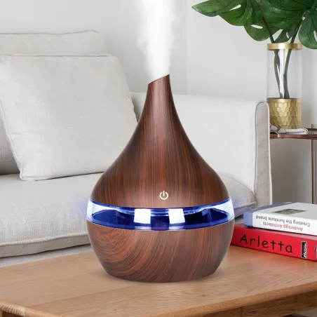 Ultralydsluftfugter - diffuser for æteriske olier - LED - USB - 300ml