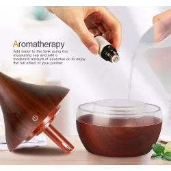 Ultralydsluftfugter - diffuser for æteriske olier - LED - USB - 300ml