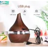 Ultralydsluftfugter - diffuser for æteriske olier - LED - USB - 300ml
