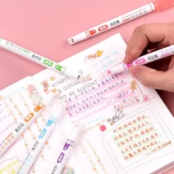 Rullpenna - art maker highlighter - med mönster - stjärnor - våg - moln - hjärtan - 6 stycken