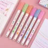 Rullepen - art maker highlighter - med mønstre - stjerner - bølge - skyer - hjerter - 6 stk.