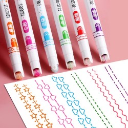 Bolígrafos & lápices?Roller pen - rotulador art maker - con patrones - estrellas - olas - nubes - corazones - 6 piezas