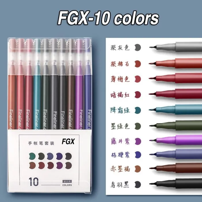 Stylos artistiques colorés - surligneurs - 10 pièces