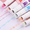 Rullepenner - kunstneriske highlighters - med mønstre - stjerner - linjer - skyer - hjerter - 6 stk.
