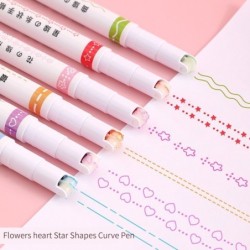 Künstlerischer Stift - Curved Lines Marker - Tintenroller mit Mustern - 6 Stück