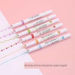 Konstnärlig penna - böjda linjer markör - rullpenna med mönster - 3 stycken