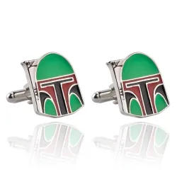 Boutons de manchette en forme de casque vert
