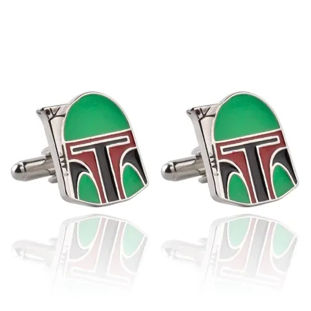 Boutons de manchette en forme de casque vert