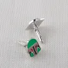 Green helmet shaped cufflinksCufflinks