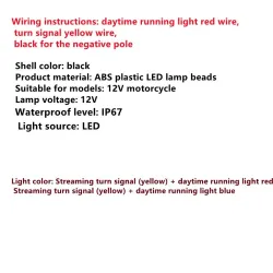 Motorsykkel blinklys lampe - flytende LED-lys - universal - vanntett - 12V LED - 2 stk.