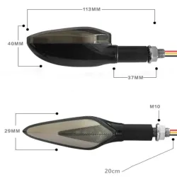 Lampe de clignotants moto - lumières LED fluides - universelle - étanche - LED 12V - 2 pièces