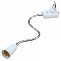 Suporte de lâmpada flexível - adaptador de extensão - soquete com interruptor liga / desliga - E27