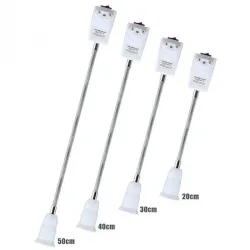 Portalampada flessibile - adattatore prolunga - presa con interruttore On/OFF - E27