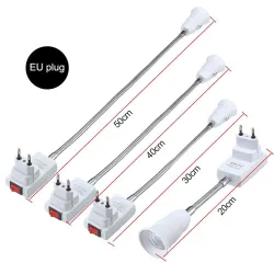 Portalampada flessibile - adattatore prolunga - presa con interruttore On/OFF - E27