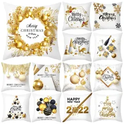 Decorative Christmas cushion cover - black / gold - 45 * 45 cmCushion covers