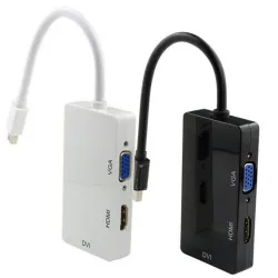 Conmutadores HDMIMini Displayport a HDMI - adaptador - 3 en 1 Thunderbolt - convertidor
